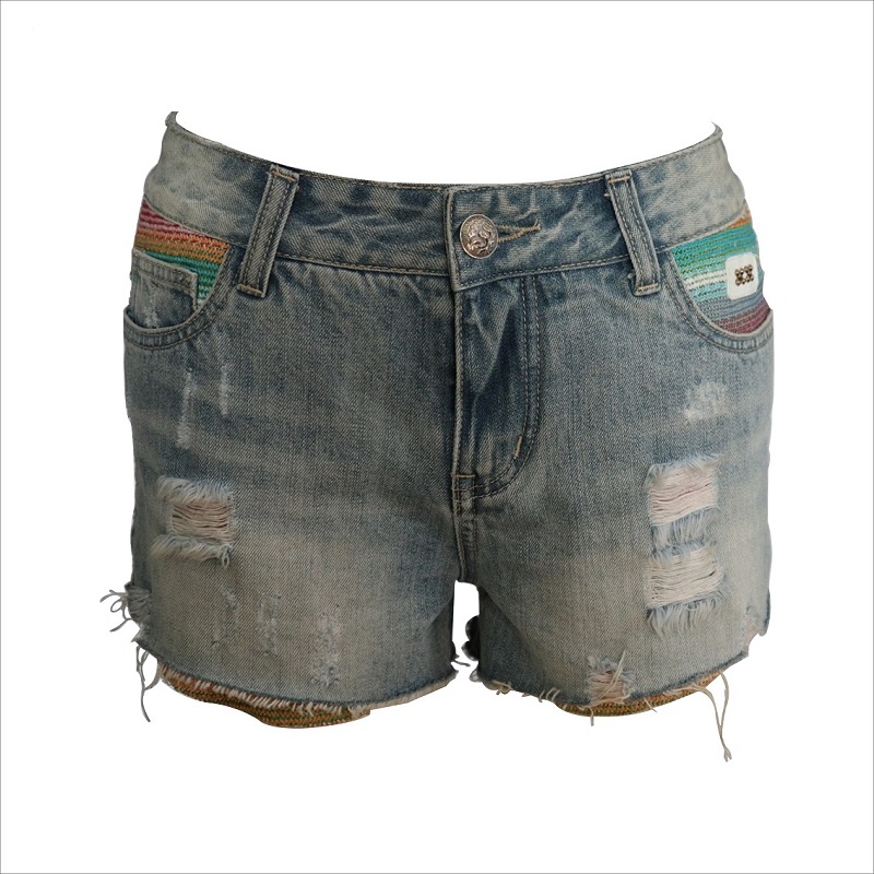 хубав дизайн rip denim short WS001