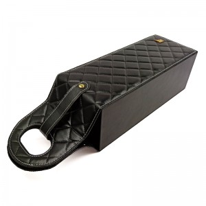 Потребителски дръжка преносим вино подарък опаковка PU кожа кутия