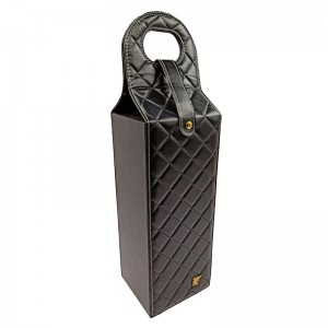 Потребителски дръжка преносим вино подарък опаковка PU кожа кутия