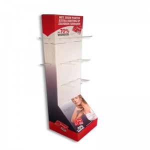 Търговия на едро с евтин гофриран борд картон отгоре дисплей, стоящ с кука