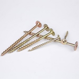 Винтове за дървесна конструкция нарязани на резба, вдлъбнатина TORX, точка на рязане TY-17, жълто цинковано