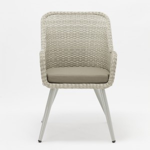 алуминиева мебел от ратан на открито с правоъгълна маса с 6 стола