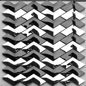 Вълнообразна вълнообразна плочка с V-образна форма за декорация на стени HSW18012