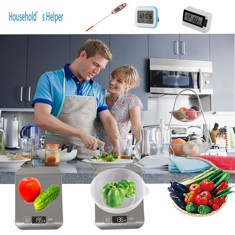 Неръждаема платформа за домакински кухненски храни с тегло с тегло 5 кг