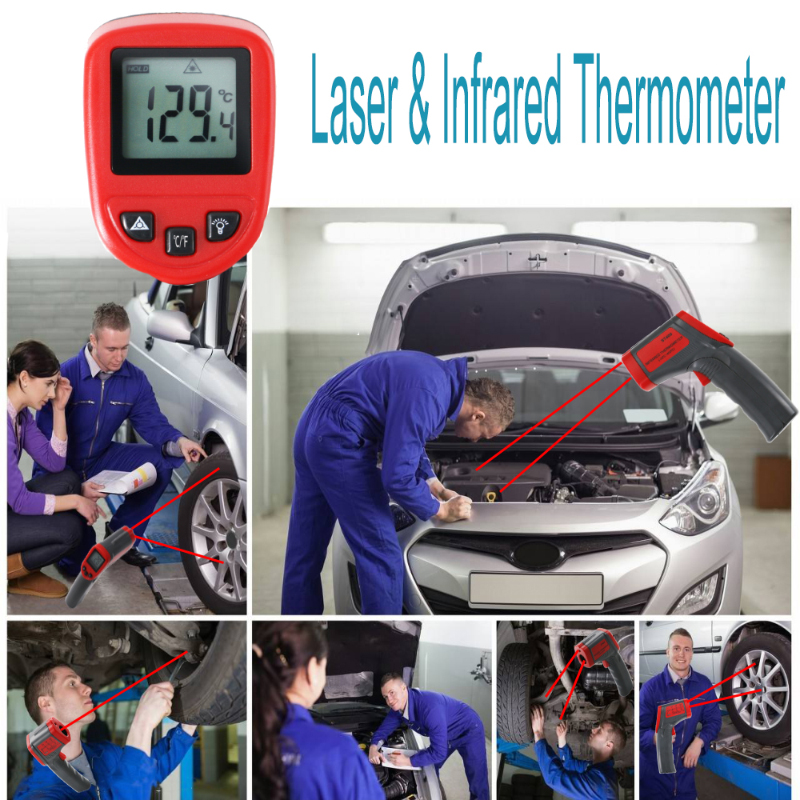 Фабрична директна продажба Инфрачервен термометър Тест на температурата на двигателя и лазерно измерване