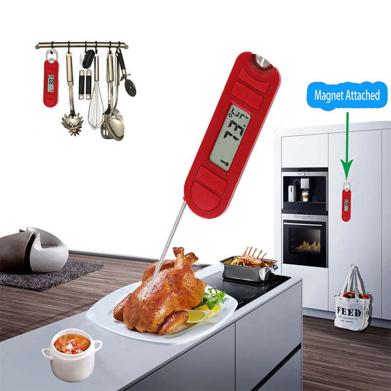 Кухненски домакински сгъваем вътрешен сонда Супер бърз хранителен термометър за месо за грил Готвене Барбекю