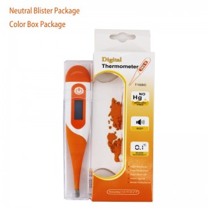 Медицински електронен термометър Орална температура 30 секунди Четене Лесен точен и ректален термометър с индикатор за повишена ...