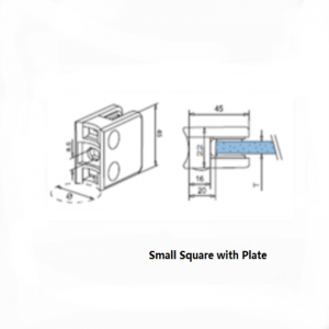 Квадратен тип от неръждаема стомана със скоба от стъкло