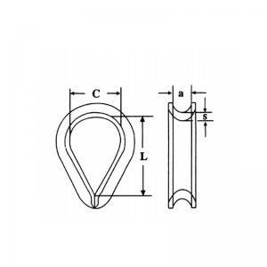 DIN6899 B тел за въже на върха поцинкован