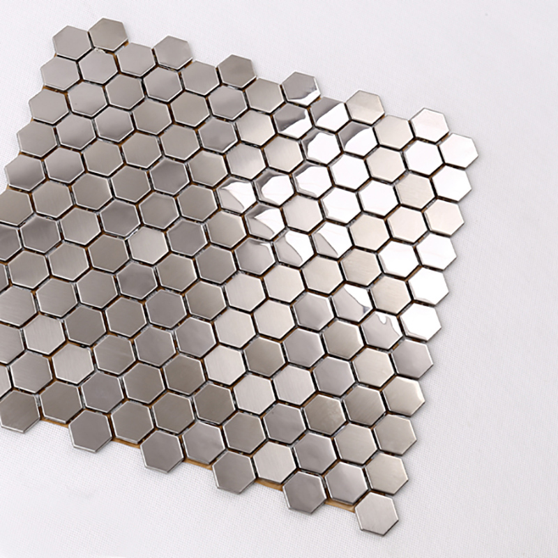 Премия висококачествена шестоъгълна метална мозайка от неръждаема стомана за кухненски плочки за гръб