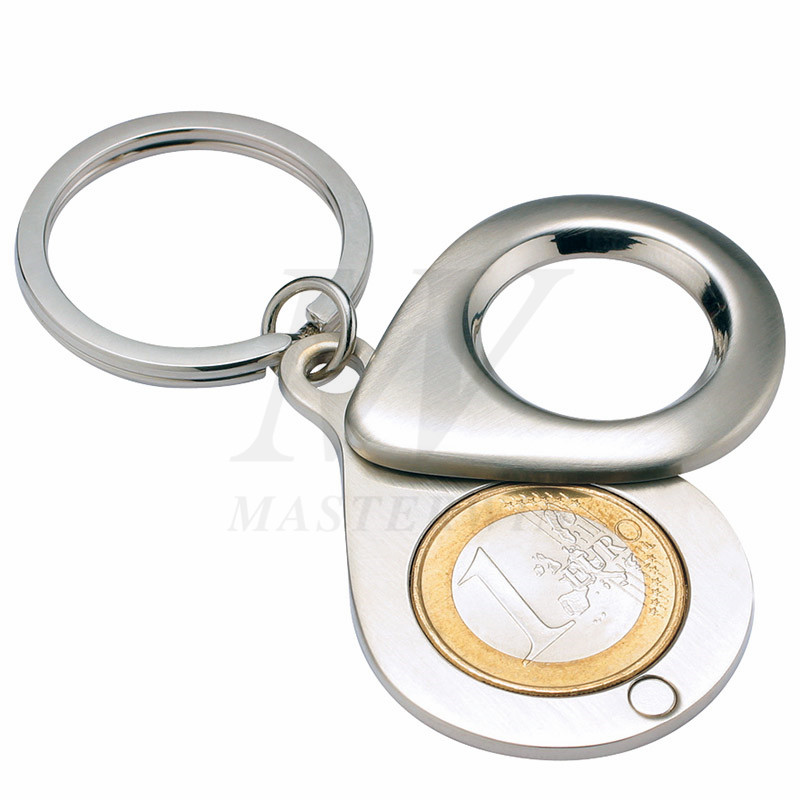 Метален държач за ключове със съхранение на монети в евро (за $ 1 евро монета) _B62730
