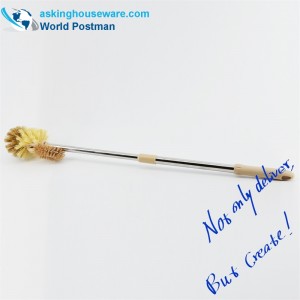 Четка за тоалетна чиния Akbrand еластична тръба от неръждаема стомана с малка многофункционална четка за почистване