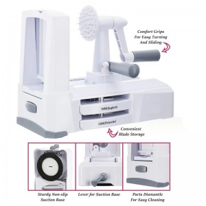 Регулируем зеленчуков резач за мандоли с 3 ножчета от неръждаема стомана