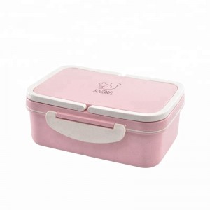 Преносима екологична BPA безплатна пшенична слама и PP 3 отделение за деца Bento Lunch Box