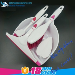 Akbrand с декорация на формата на сърцето, четка за метла, прозорец за почистване на четки за съдове, четка за почистване на чинии 4in1 К...