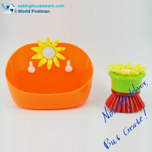 Четка за почистване и кутия за съхранение в кухнята Akbrand със смукатели отстрани