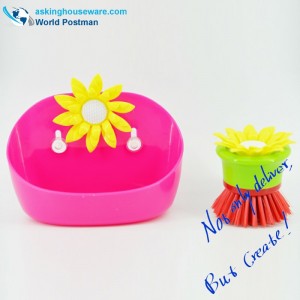 Четка за почистване и кутия за съхранение в кухнята Akbrand със смукатели отстрани