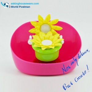 Четка за почистване и кутия за съхранение в кухнята Akbrand със смукатели отстрани