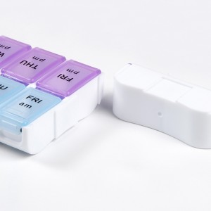 Подвижна пластмасова 14 кутия хапчета органайзер за хапчета за седмица