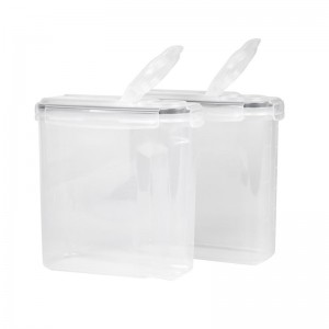 2 броя 4 Странично заключващ се капак Херметичен сух зърнен комплект контейнер за съхранение на храни