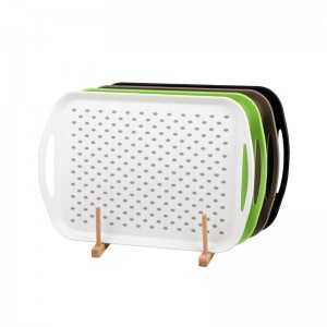 Подаване на черна тавичка за бързо хранене PP Plastic Rectangle