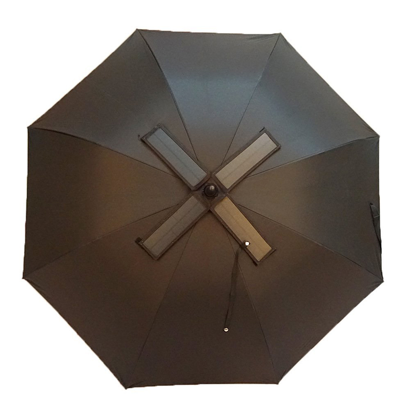 27-инчов панел за слънчево захранване Голям вентилатор на чадъра USB порт за зарядно Ново изобретение голф чадър