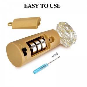 Корк за горещо осветление за бутилка за вино, осветителни тела за бутилка 6.5 фута 20 LED прожекторни винтови коркови винтове за пана...