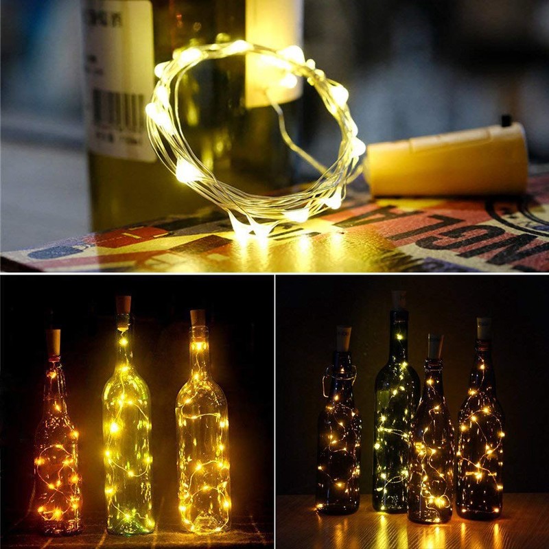 Корк за горещо осветление за бутилка за вино, осветителни тела за бутилка 6.5 фута 20 LED прожекторни винтови коркови винтове за панаир от стъклен масон