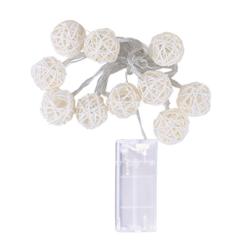 10 LED низови светлини 1.2M Приказен гирлянд захранван на открито Топло бяло За ​​украса на сватбено парти за Xmas фестивал