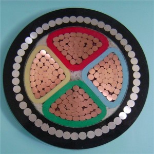 4x300mm2 електрически 4-жилен брониран кабел Swa със броня от стоманена тел