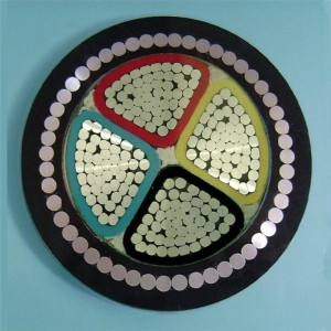 600v Xlpe алуминиев брониран кабел Swa кабел Hdpe яке 150 Mm 4 ядрен брониран кабел