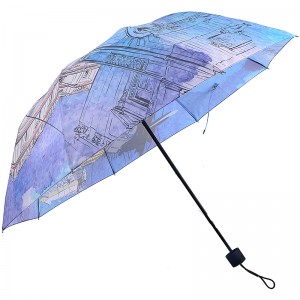 Дигитален принт за пазаруване 3 сгъваеми чадъра за пътуване