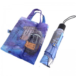 Дигитален принт за пазаруване 3 сгъваеми чадъра за пътуване