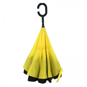 Нов моден ветроустойчив горна част на чадъра, обърнат назад