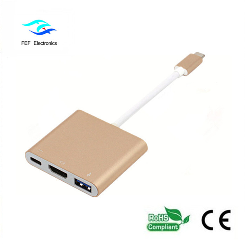 USB 3.1 type-c към HDM1 + ​​USB 3.0 + PD