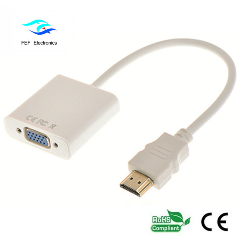 Plug and Play мъжки към женски 1080p HDMI TO VGA женски кабел за конвертор Код: FEF-HIC-001