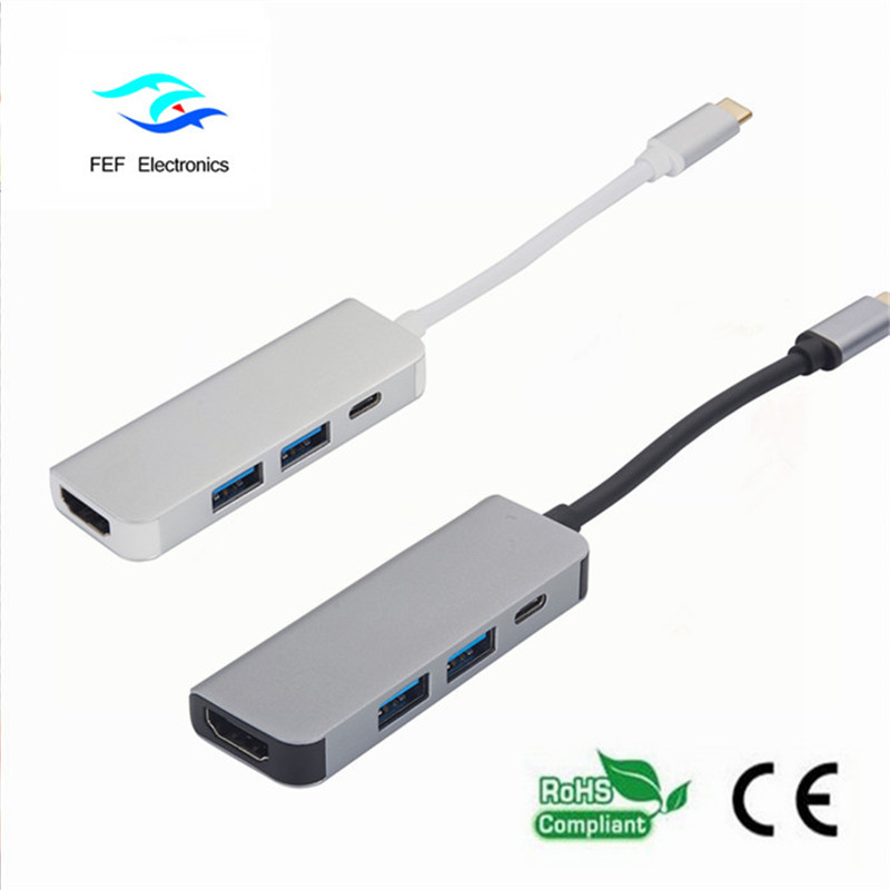 USB тип c / HDMI женски + 2 * USB3.0 женски + SD + TF конвертор: FEF-USBIC-022