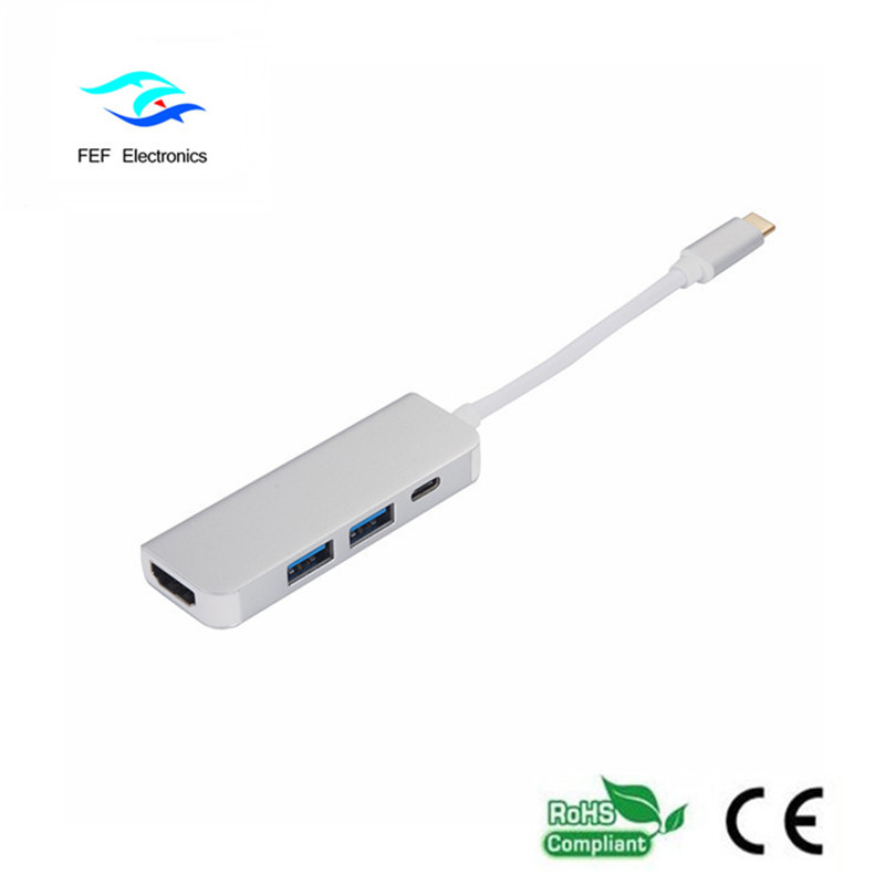 USB тип c / HDMI женски + 2 * USB3.0 женски + SD + TF конвертор: FEF-USBIC-022