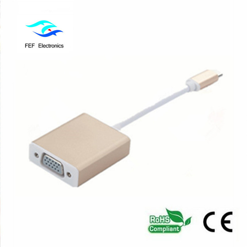 USB 3.1 Type-C мъжки към VGA женски конвертор Код: FEF-USBIC-002