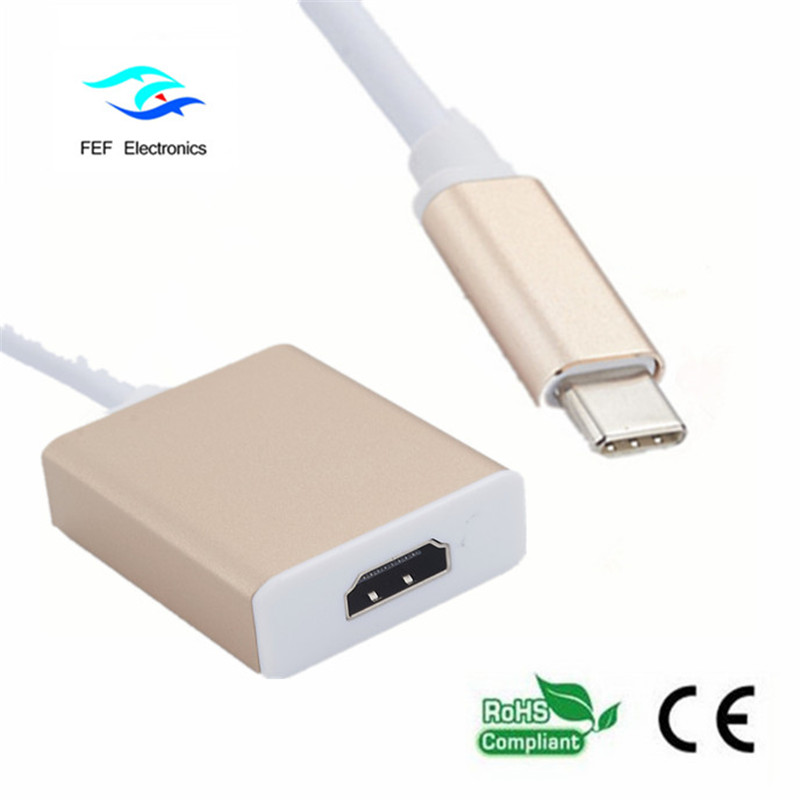 USB тип c към usb3.0 женски + HDMI женски + PD конвертор метален калъф FEF-USBIC-005A