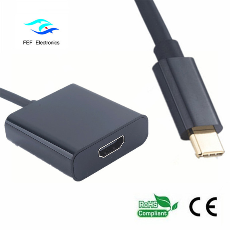 USB тип c към usb3.0 женски + HDMI женски + PD конвертор метален калъф FEF-USBIC-005A