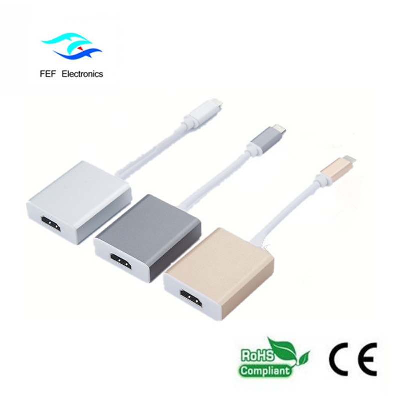 USB тип c към HDMI женски преобразувател метален корпус Код: FEF-USBIC-006