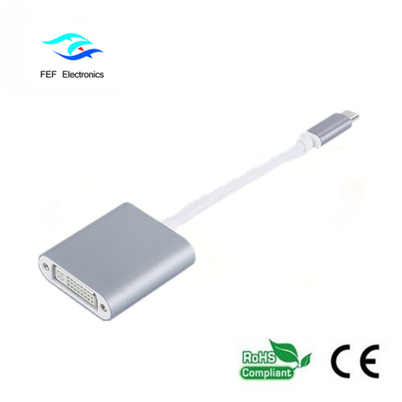 USB TYPE-C към DVI женски конвертор ABS обвивка Код: FEF-USBIC-003