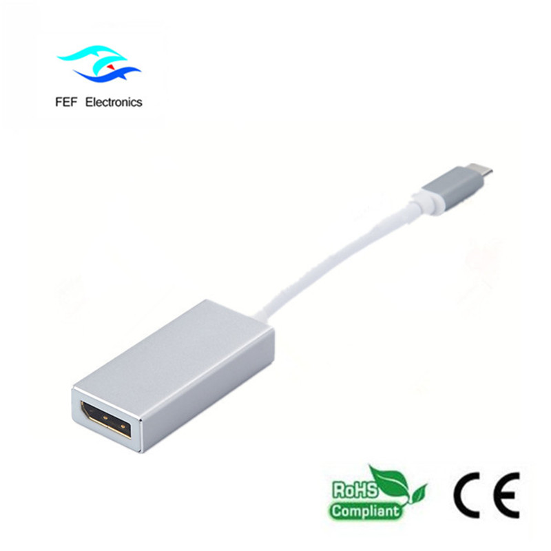 USB TYPE-C към Displayport женски преобразувател Метален корпус Код: FEF-USBIC-004