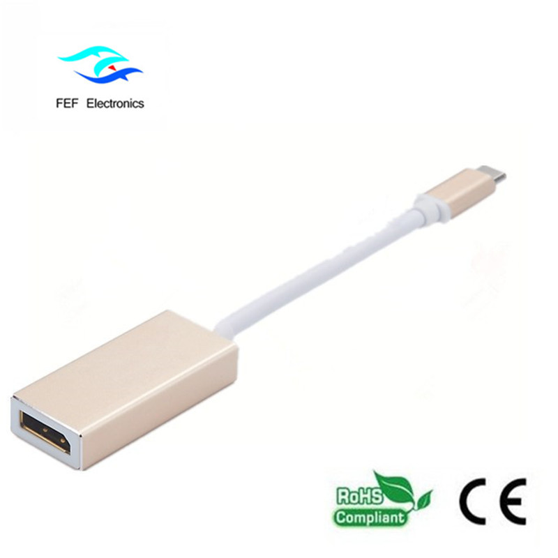 USB TYPE-C към Displayport женски преобразувател Метален корпус Код: FEF-USBIC-004