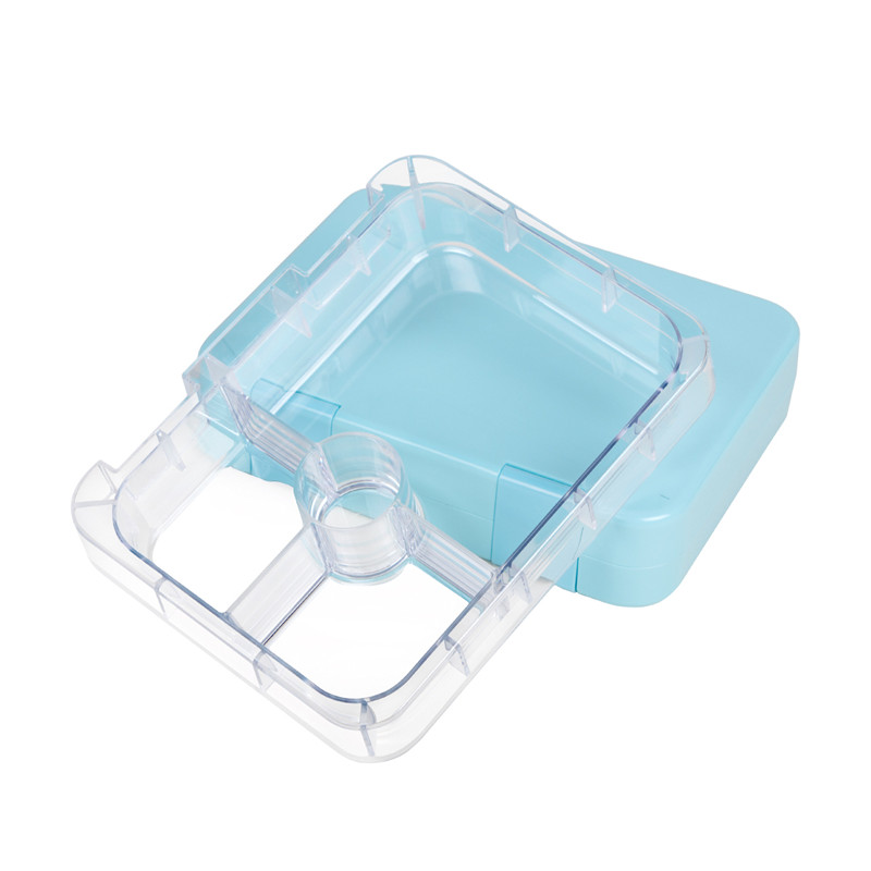 Непромокаем контейнер за кутия за обяд Bento за деца и възрастни, син цвят, 4 отделения