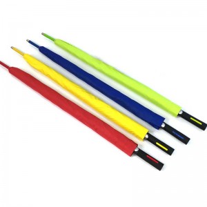 Персонализирана цветна рамка от фибростъкло дълга дръжка Прав ветроустойчив голф чадър