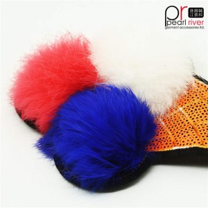 Висококачествена ръчно пришита обратима лепенка за сладолед pom pom