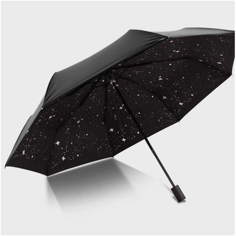 Маркетинг отпечатан 3-кратен Uv защитен чадър с лого персонализирано