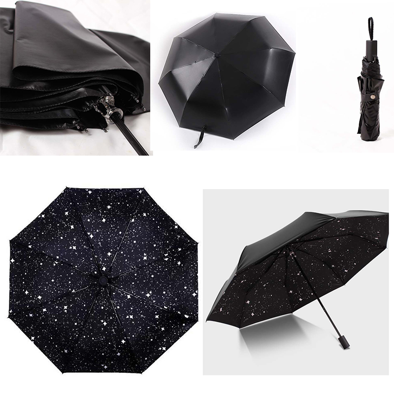 Маркетинг отпечатан 3-кратен Uv защитен чадър с лого персонализирано